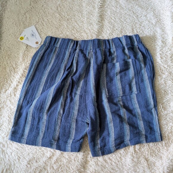 Men's Vintage Summer Set Blue Stripes Brand New NWT Buttons Pockets Drawstrings - Picture 7 of 12